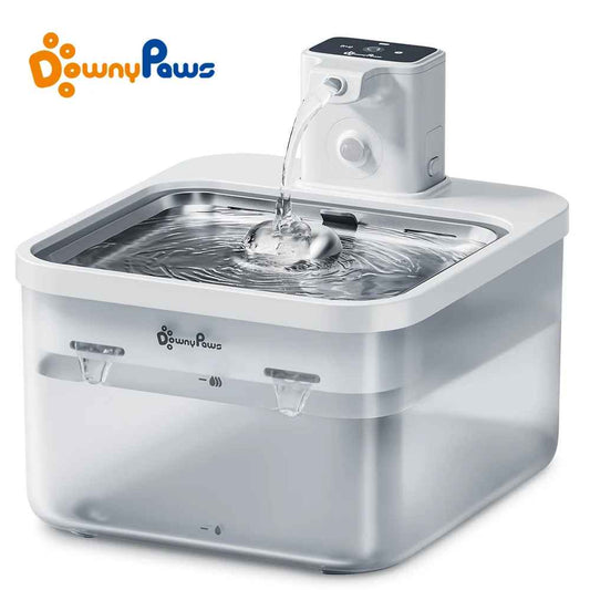 FluffyPets™ Automatic 2.5L Stainless Steel Pet Fountain & Dispenser